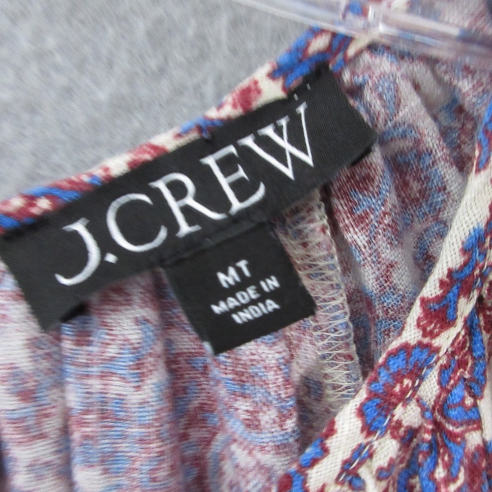 J Crew Dress MT Linen Palermo Smocked Waist Floral Bouquet Boho Cottage Core - Picture 3 of 11